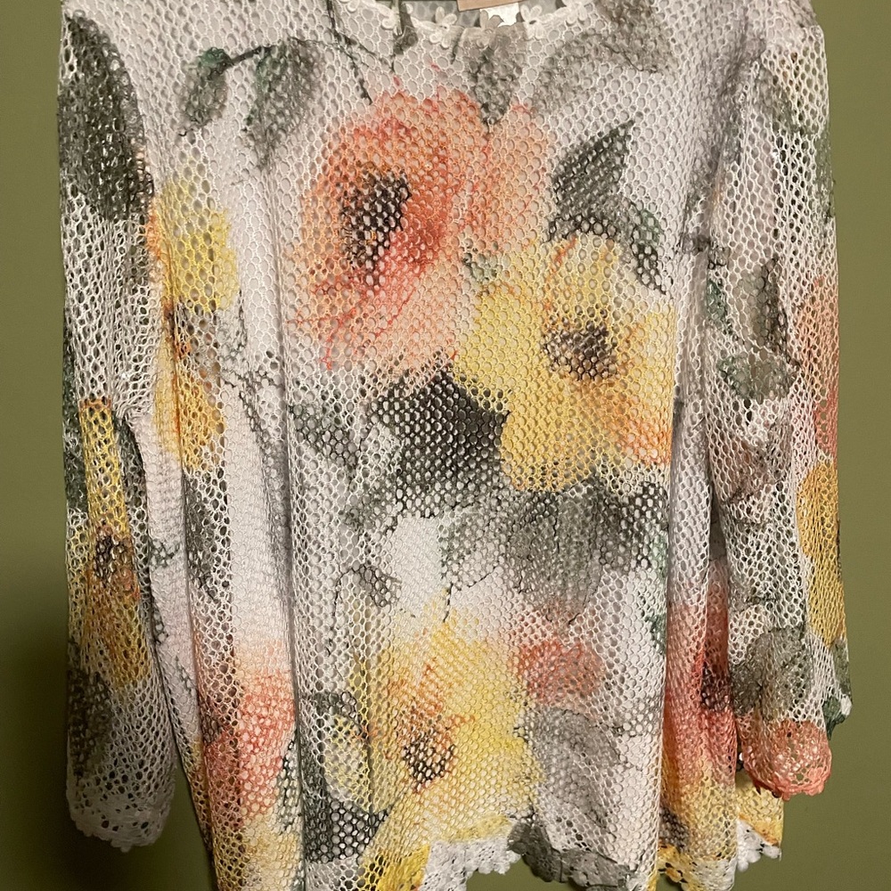 Alfred Dunner Orange Lace Blouse